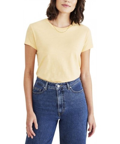 Women's Slim Fit Cotton Slub Jersey Favorite Crew T-Shirt Desert Dust Orange $9.46 T-Shirts