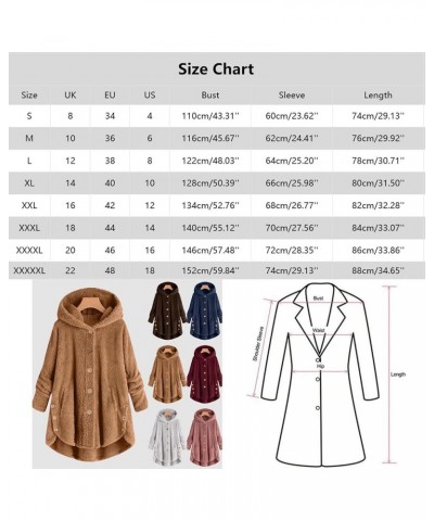 Coats for Women Fuzzy Fleece Plus Size Hooded Open Front Plush Sherpa Pea Winter Coats Fall Shearling Shaggy Outwear 345-arfb...