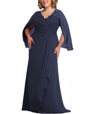 Plus Size Mother of The Bride Dress for Wedding Lace Wedding Guest Dress for Women Chiffon Formal Evening Dress Navy $34.08 D...