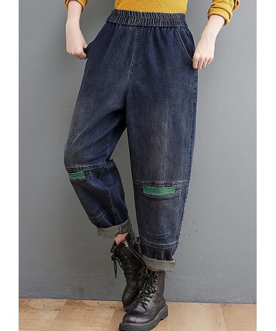 Women Loose Jeans Denim Harem Pants with Elastic Waist with Pocket 20409 Blue1 $23.19 Jeans