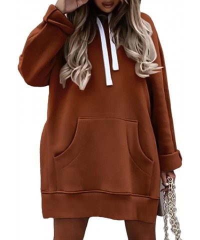 Women Oversized Hoodie Dress Pullover Winter Kangaroo Pocket Sweatshirt Fall Tops Casual Loungewear A- Caramel $19.80 Hoodies...