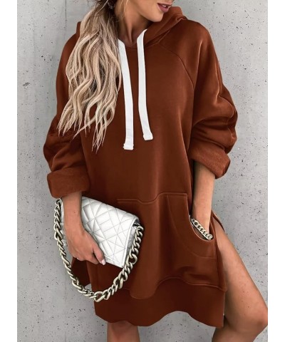 Women Oversized Hoodie Dress Pullover Winter Kangaroo Pocket Sweatshirt Fall Tops Casual Loungewear A- Caramel $19.80 Hoodies...