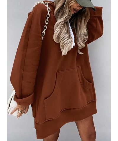 Women Oversized Hoodie Dress Pullover Winter Kangaroo Pocket Sweatshirt Fall Tops Casual Loungewear A- Caramel $19.80 Hoodies...