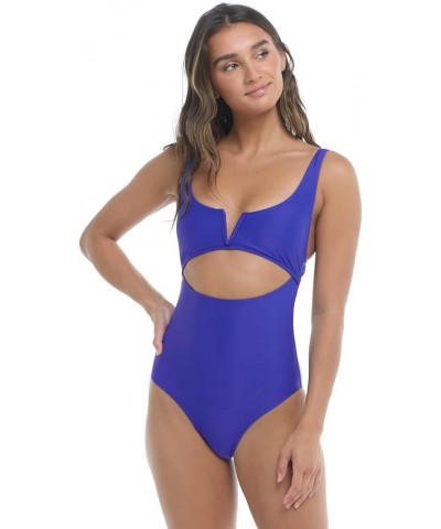 Women's Standard Smoothies Eli Solid One Piece Swimsuit with V-Wire Neckline Nightlife $52.04 Swimsuits