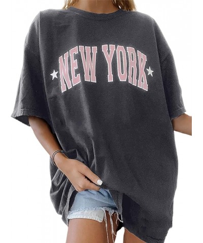 Women's Casual Crewneck Short Sleeve Oversized T Shirt Rainbow Graphic Tees N-darkgrey $13.24 T-Shirts