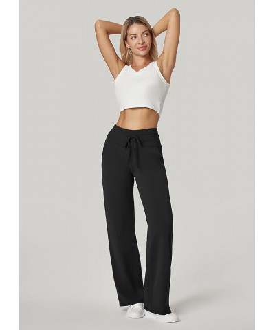 Wide Leg Yoga Pants for Women Sweatpants with Pockets Yoga Pants Flare Lounge Pants Loose High Waist Comfy Workout Dance Blac...
