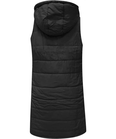 Long Puffer Vest for Womens Sleeveless with Hood Long Down Vest with Stand Collar Thick Hooded Sleeveless Long Coats Jacket A...