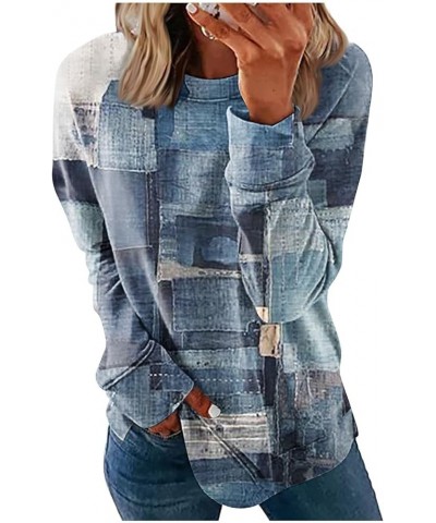 Oversized Sweatshirt For Women,Women'S Casual Striped Print Long Sleeve Shirt Pullover Loose Tops Blouse Trendy Shirt 5-blue ...