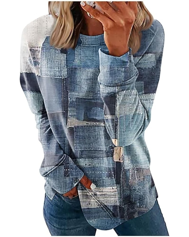 Oversized Sweatshirt For Women,Women'S Casual Striped Print Long Sleeve Shirt Pullover Loose Tops Blouse Trendy Shirt 5-blue ...