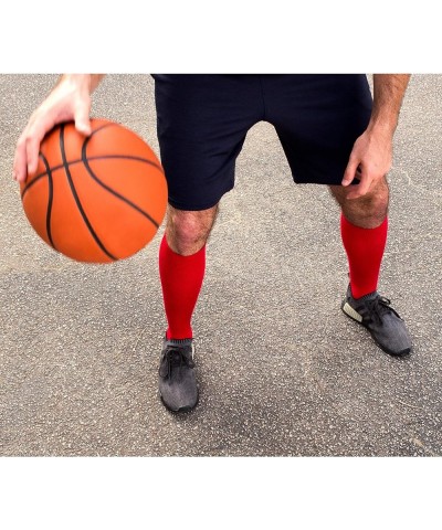 Women's Sport Over-The-Calf Team Athletic Performance Socks for Men Red $7.79 Socks