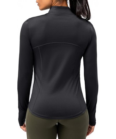 Women's Quarter-Zip Long-Sleeve Athletic Shirts - Lightweight Stretch Cool-Dry Hiking Running Performance Shirt Black $11.99 ...