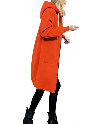 Women Winter Warm Hooded Hoodie Baggy Pullover Oversize Sweatshirt Long Dress Womens Hooded Sweatshirts Pullover Z01-orange $...