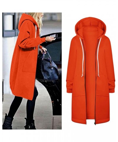 Women Winter Warm Hooded Hoodie Baggy Pullover Oversize Sweatshirt Long Dress Womens Hooded Sweatshirts Pullover Z01-orange $...