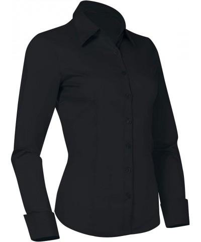 Button Down Shirts for Women, Tailored Long Sleeve Casual Business Professional Office Work Collared Dress Blouse Black $11.2...