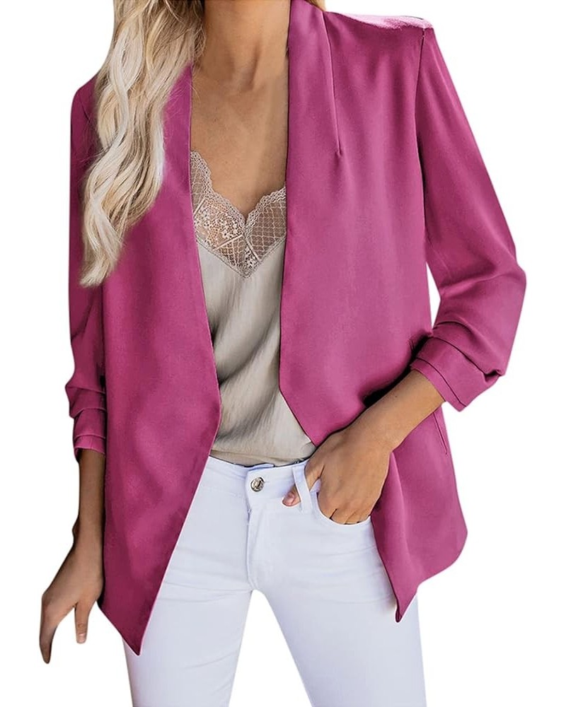 Blazer for Women, Evening Bling Sequin Jacket Open Front Work Blazer Long Sleeve Laple Cardigan Coat Z06-hot Pink $9.48 Blazers