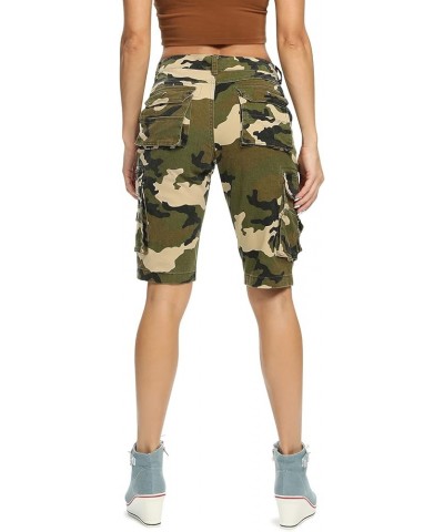 Women's Casual Cargo Shorts,Bermuda Cotton Relaxed Fit Casual Multi-Pocket Camo M $14.57 Shorts