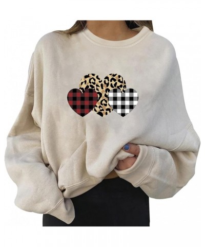 Hoodies for Teen Girls 14-16 Aesthetic Fashion Women's Warm Sweatshirt Casual Long Sleeve O Neck Soft Love Z008-beige $10.25 ...