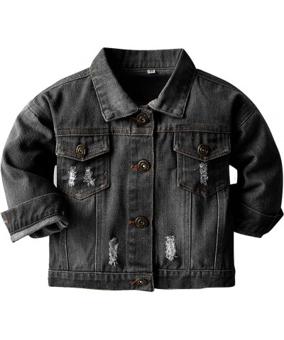 Classic Denim Jacket for Boys Girls & Women Kid Black $10.06 Jackets