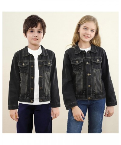 Classic Denim Jacket for Boys Girls & Women Kid Black $10.06 Jackets