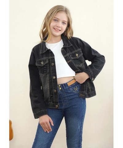 Classic Denim Jacket for Boys Girls & Women Kid Black $10.06 Jackets