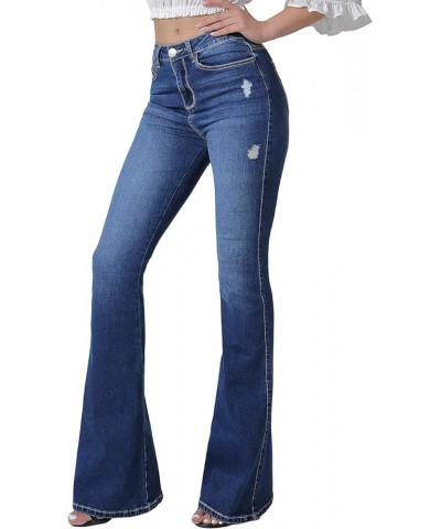 Bell Bottom Jeans for Women Ripped High Waisted Classic Flared Pants Blue/Nt $20.29 Jeans