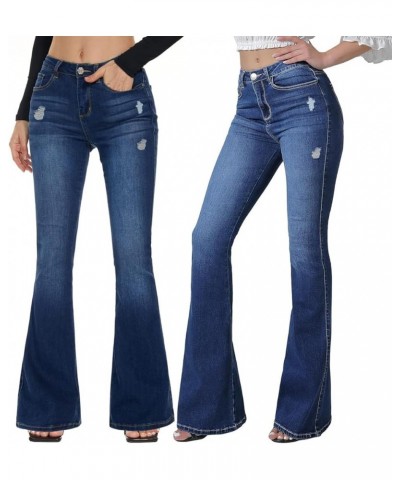 Bell Bottom Jeans for Women Ripped High Waisted Classic Flared Pants Blue/Nt $20.29 Jeans