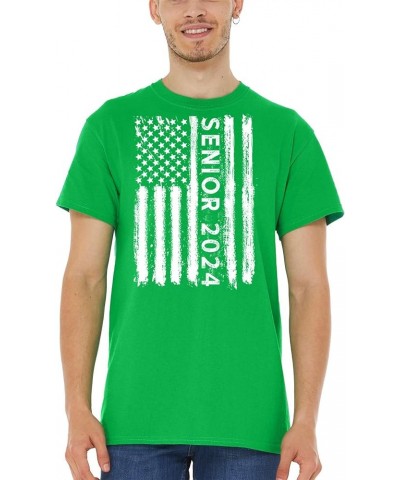 Senior 2024 American Flag Grad Graduation T-Shirt Irish Green $11.39 T-Shirts