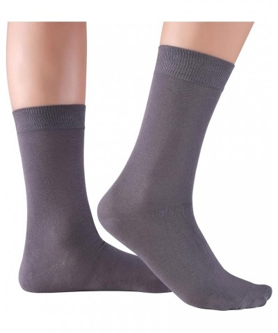 Women's Thin Bamboo Dress Socks - Casual Color Crew Socks, Comfort Seam Grey (6 Pack) $15.82 Socks