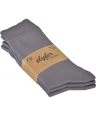 Women's Thin Bamboo Dress Socks - Casual Color Crew Socks, Comfort Seam Grey (6 Pack) $15.82 Socks