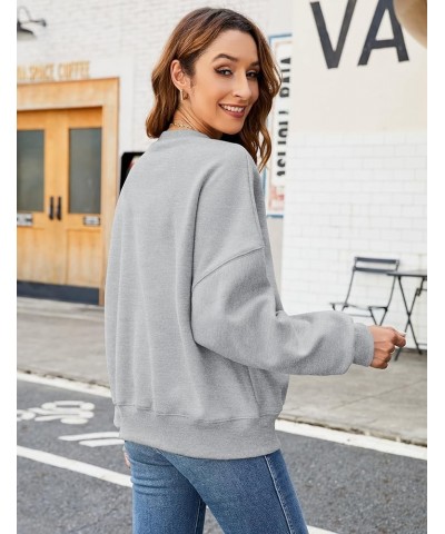 Crewneck Sweatshirt for Women Casual Oversized Pullover Hoodies Long Sleeve Fleece Tops Sweater Charcoal Gray $15.26 Hoodies ...