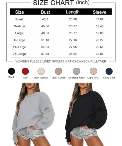 Crewneck Sweatshirt for Women Casual Oversized Pullover Hoodies Long Sleeve Fleece Tops Sweater Charcoal Gray $15.26 Hoodies ...