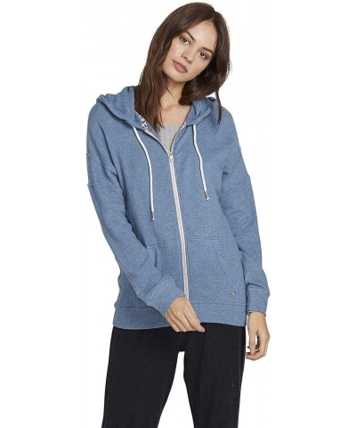 Women's Lil Zip Up Hooded Fleece Sweatshirt Sandy Indigo $24.04 Hoodies & Sweatshirts