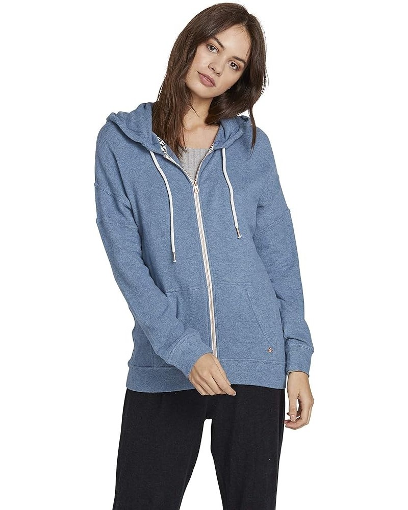 Women's Lil Zip Up Hooded Fleece Sweatshirt Sandy Indigo $24.04 Hoodies & Sweatshirts