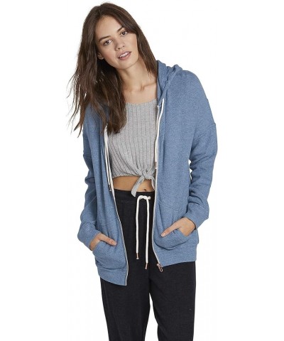 Women's Lil Zip Up Hooded Fleece Sweatshirt Sandy Indigo $24.04 Hoodies & Sweatshirts