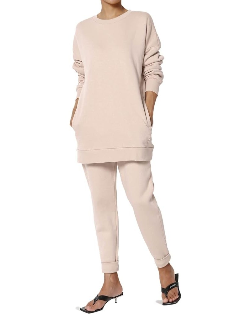 Women's S~3X Lounge FleecePullover Sweatshirt Drawstring Jogger Sweat Pants SET Dusty Blush $20.00 Activewear