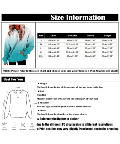 Womens Sweatshirts Fall 2023, Women's Fashion Loose Casual Daily Long Sleeve Gradient Patchwork Sweatshirts 2-sky Blue $9.66 ...