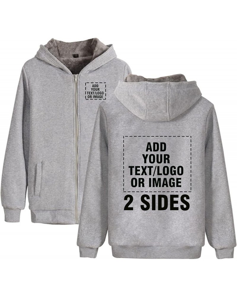 Custom Logo Color Picture Print Winter Thickening Fleece Hoodie Snow Jacket Women Gray $27.00 Hoodies & Sweatshirts