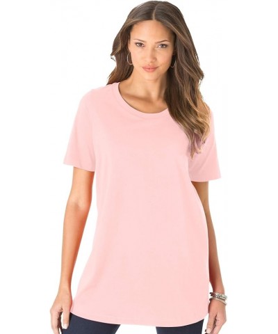Women's Plus Size Crewneck Ultimate Tee Shirt Soft Blush $17.34 T-Shirts
