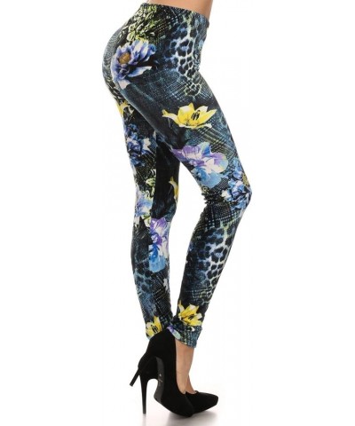 Women's Casual Full Length Winter Velour Leggings Floral Animal Print $12.09 Leggings