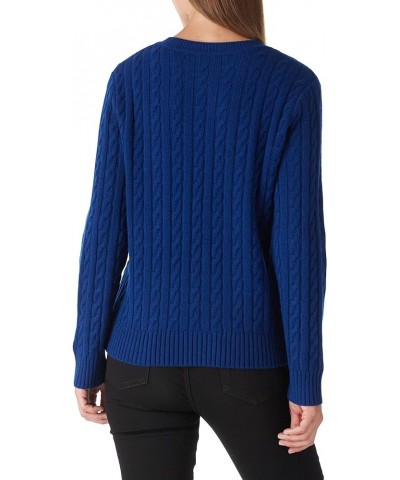 Women's 100% Merino Wool Sweater V-Neck Cable Sweaters Blue $36.05 Sweaters