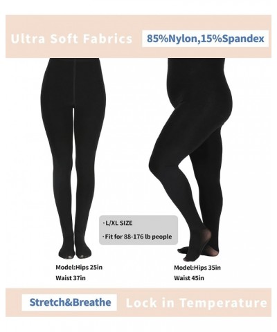 Womens Opaque Warm Fleece Lined Tights Warm Winter Thermal Tights Thick Black $11.59 Socks