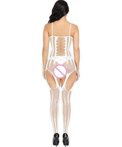 Babydoll Lingerie For Women Sexy Hot Women Open Crotch Transparent Bodystockings Underwear Pajama Sexy Lingerie Set White $5....