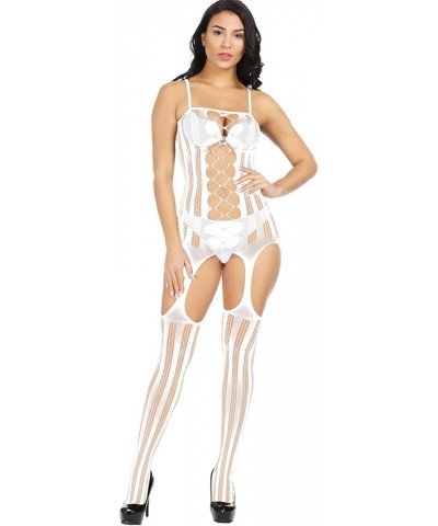 Babydoll Lingerie For Women Sexy Hot Women Open Crotch Transparent Bodystockings Underwear Pajama Sexy Lingerie Set White $5....