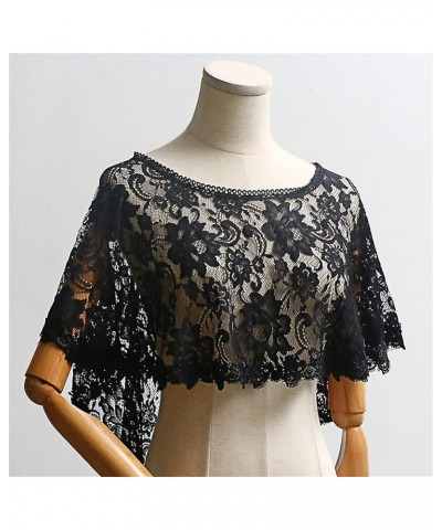 Women's Floral Lace Tulle Scarfs Wrap Bolero Wedding Bridal Shawls Cape Evening Shrug For Party Pink Lace Wrap $17.66 Sweaters