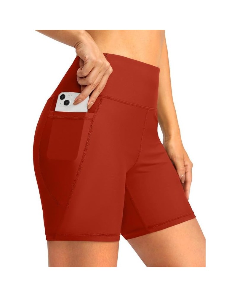 Women's 6" High Waisted Swim Board Shorts Tummy Control Quick Dry Bathing Bottoms for Women with Panty Pockets Red $13.44 Swi...