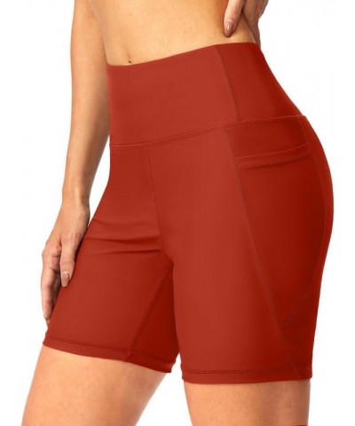 Women's 6" High Waisted Swim Board Shorts Tummy Control Quick Dry Bathing Bottoms for Women with Panty Pockets Red $13.44 Swi...