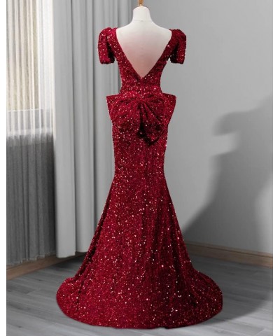 Sequins Prom Dresses Puffy Sleeves Mermaid Long Evening Gowns for Women 2023 Gold $45.60 Dresses