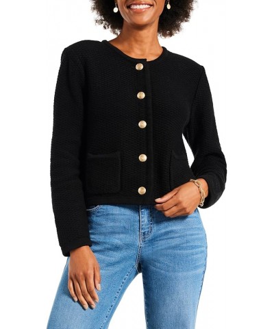 Women's Gilded Texture Cardigan Black Onyx $33.60 Sweaters