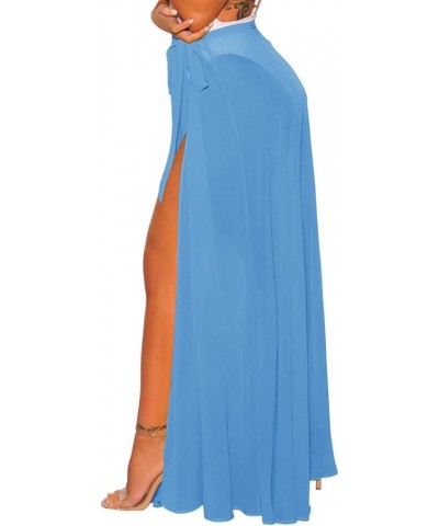 Women's Swimsuit Cover Up Summer Beach Wrap Skirt Swimwear Bikini Cover-ups Sky Blue $13.24 Swimsuits