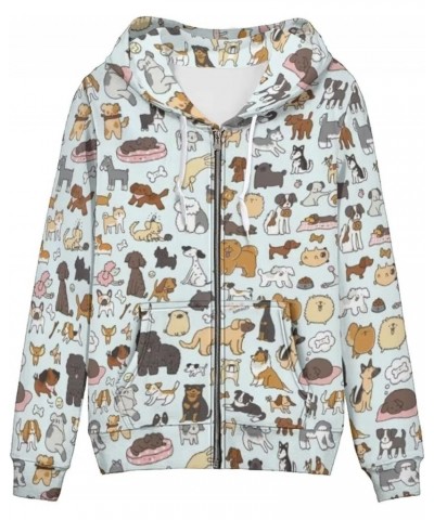Autumn Sweatshirt for Women Zip up Ladies ClothingCasual Long Sleeve Women's Hoodies for Female Cute Puppies $22.54 Hoodies &...